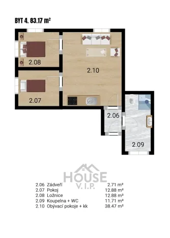 Prodej bytu 3+kk, Nučice, 83 m2