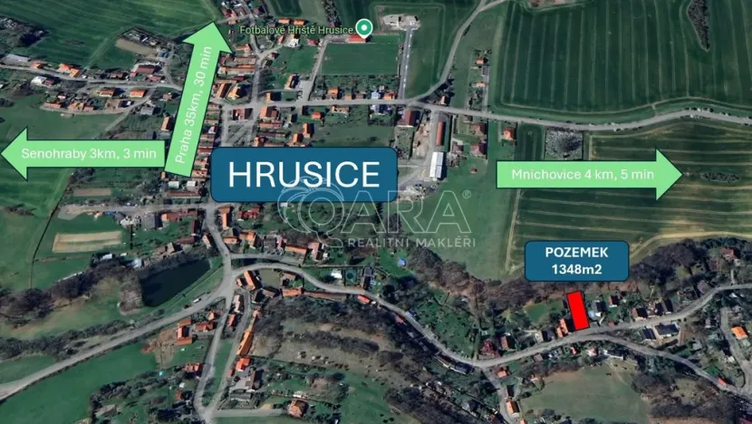 Prodej pozemku pro bydlení, Hrusice, U Potoka, 1348 m2