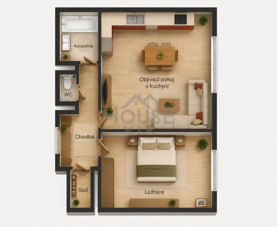 Prodej bytu 2+kk, Praha - Čakovice, Marty Krásové, 56 m2