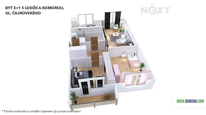Pronájem bytu 3+1, Šumperk, Čajkovského, 77 m2