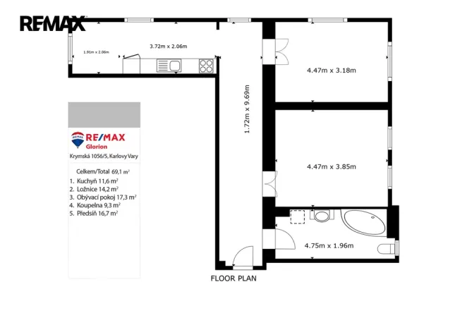 Prodej bytu 2+1, Karlovy Vary, Libušina, 66 m2