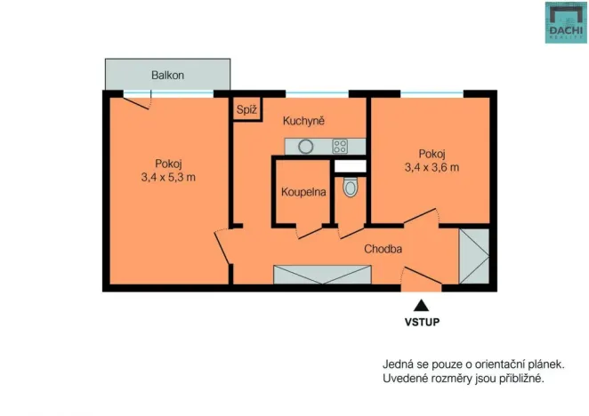 Pronájem bytu 2+1, Olomouc, Hněvotínská, 52 m2