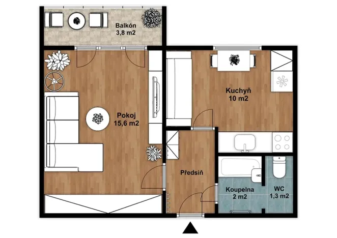 Pronájem bytu 1+1, Bruntál, Horní, 36 m2