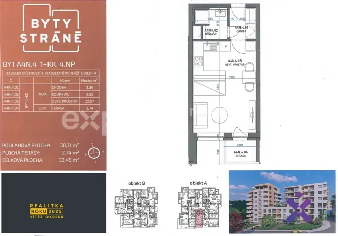 Pronájem bytu 1+kk, Zlín, Nad Stráněmi, 34 m2