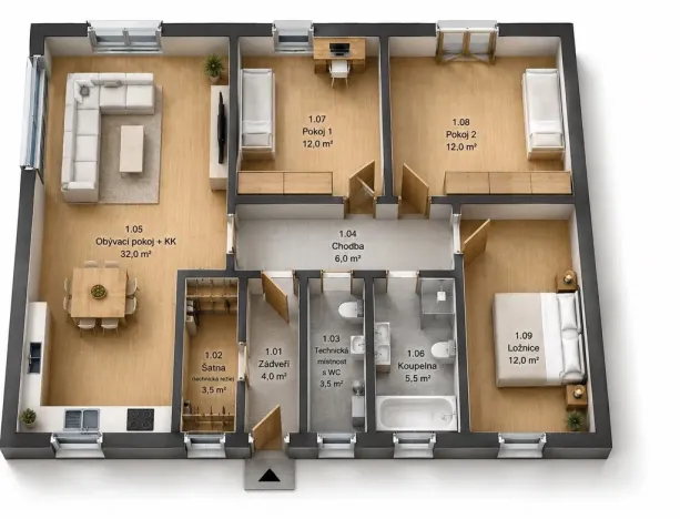 Prodej rodinného domu, Lazníky, 102 m2