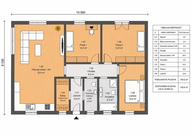 Prodej rodinného domu, Lazníky, 102 m2