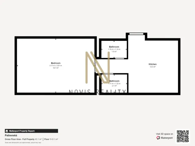 Pronájem bytu 1+1, Plzeň - Božkov, Palírenská, 35 m2