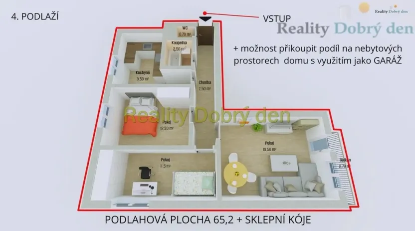 Prodej bytu 3+1, Opava, Hany Kvapilové, 65 m2