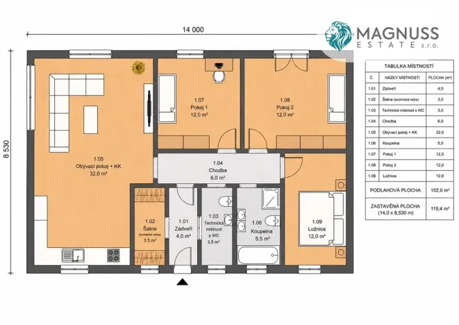 Prodej rodinného domu, Střílky, 102 m2