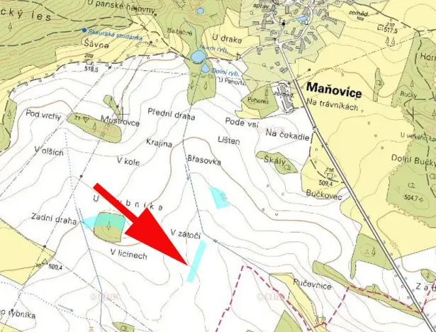 Prodej pole, Maňovice, 2819 m2