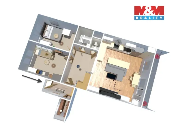 Prodej bytu 3+kk, Praha - Chodov, Markušova, 79 m2