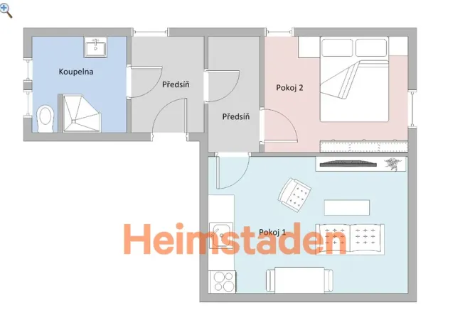 Pronájem bytu 2+kk, Ostrava - Kunčičky, Vratimovská, 44 m2