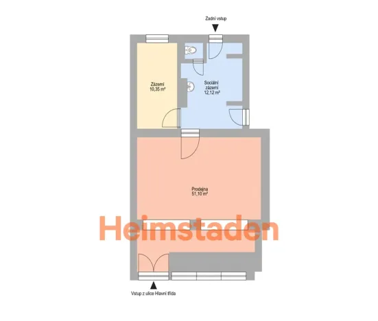 Pronájem obchodního prostoru, Havířov - Město, Hlavní třída, 74 m2