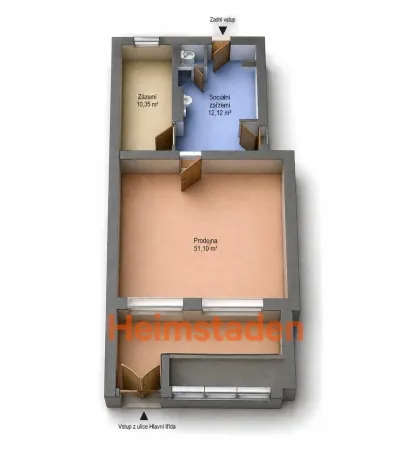 Pronájem obchodního prostoru, Havířov - Město, Hlavní třída, 74 m2