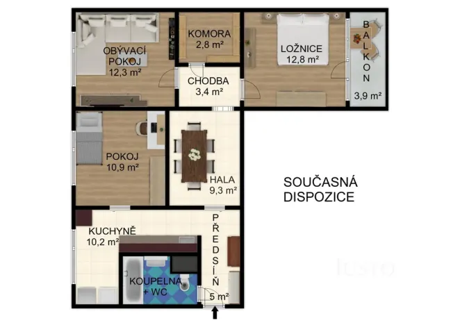 Prodej bytu 3+1, Strakonice - Strakonice I, Sídliště 1. máje, 74 m2
