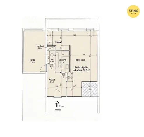 Prodej bytu 2+kk, Mělník, Kosmonautů, 49 m2