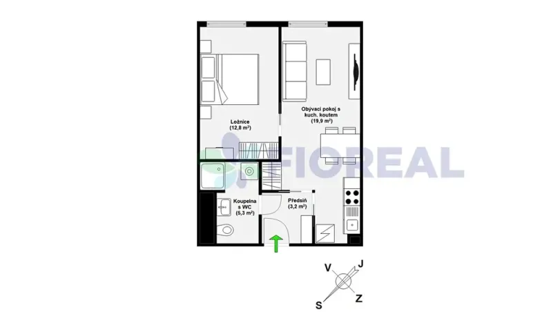 Prodej bytu 2+kk, Praha - Žižkov, Hartigova, 45 m2