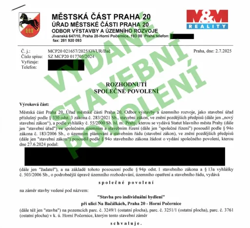 Prodej pozemku pro bydlení, Praha - Horní Počernice, Na Bačálkách, 539 m2
