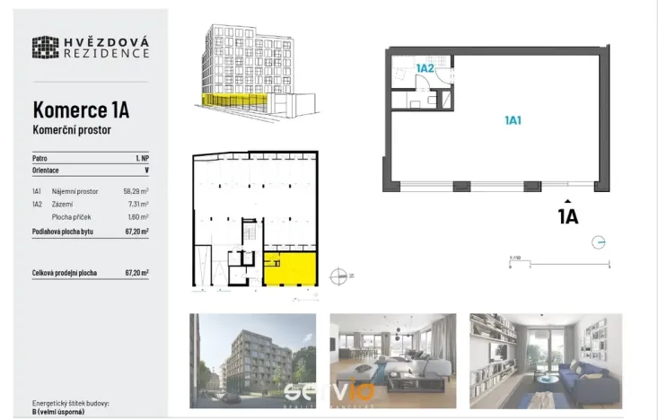 Pronájem obchodního prostoru, Brno - Zábrdovice, Hvězdová, 67 m2