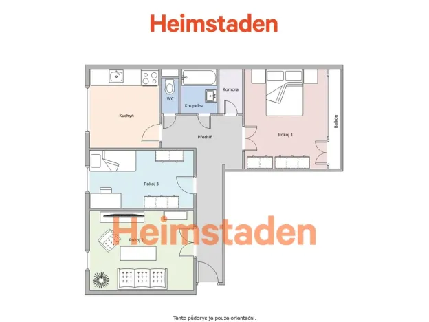 Pronájem bytu 3+1, Frýdek-Místek - Frýdek, Nad Stadionem, 75 m2