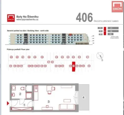 Pronájem bytu 1+kk, Olomouc, Třída Jiřího Pelikána, 31 m2