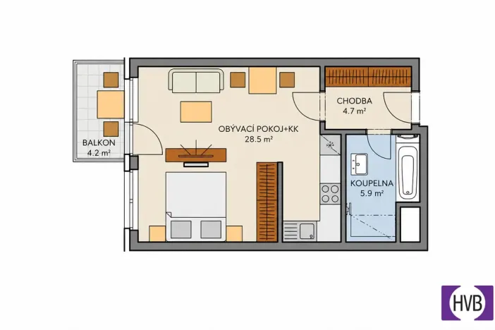 Prodej bytu 2+kk, Praha, Honzíkova, 45 m2