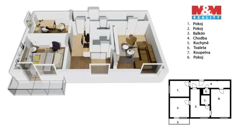 Pronájem bytu 3+1, Rychnov nad Kněžnou, Na Trávníku, 69 m2