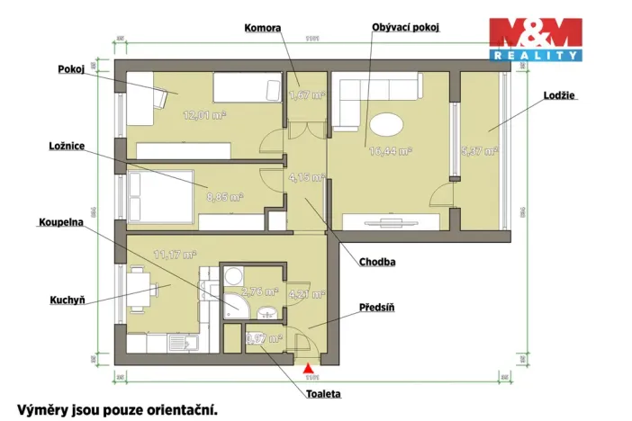 Prodej bytu 3+1, Plzeň - Bolevec, Žlutická, 62 m2