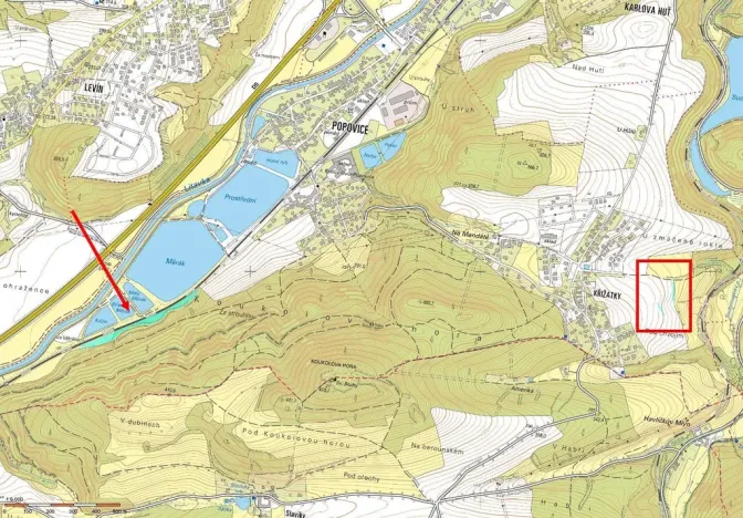 Prodej louky, Králův Dvůr - Popovice, ČSD-Strážní domek, 9830 m2