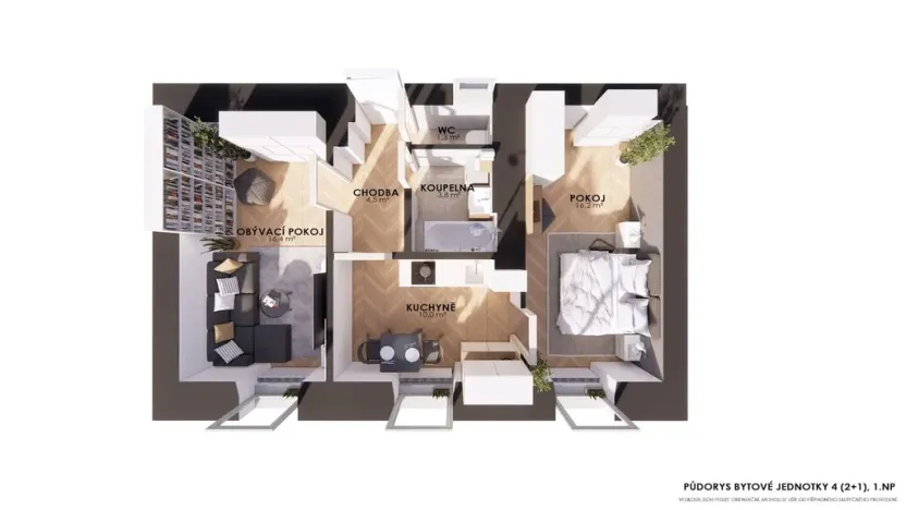 Prodej bytu 2+1, Úsobí, 62 m2