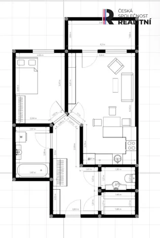 Pronájem bytu 2+kk, Praha - Chodov, Divišovská, 56 m2