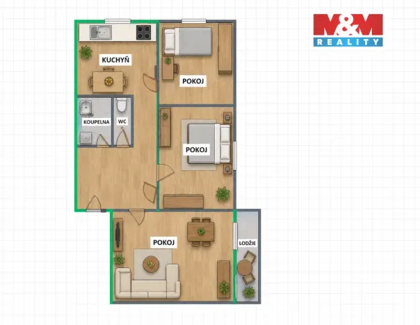 Prodej bytu 3+1, Kostelec nad Orlicí, Proškova, 65 m2