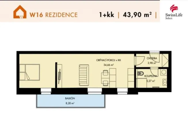Pronájem bytu 1+kk, Třešť, Wolkerova, 44 m2