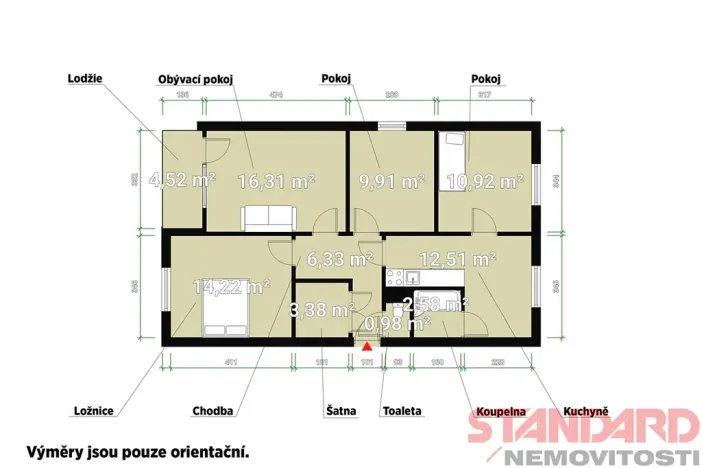 Prodej bytu 4+1, Plzeň, Skupova, 77 m2