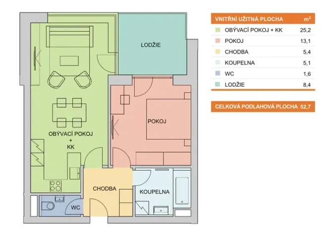 Pronájem bytu 2+kk, Olomouc, Aloise Rašína, 53 m2
