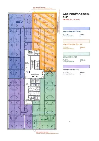Pronájem kanceláře, Praha - Vysočany, Poděbradská, 216 m2