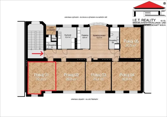 Pronájem bytu 1+kk, Ostrava, Nádražní, 20 m2