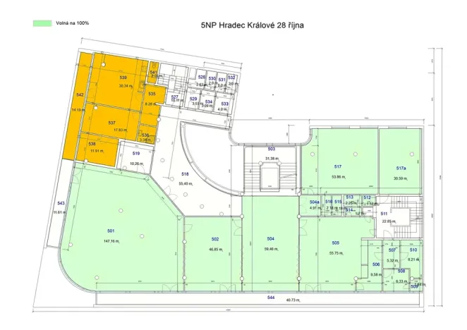 Pronájem bytu 3+kk, Hradec Králové, náměstí 28. října, 74 m2