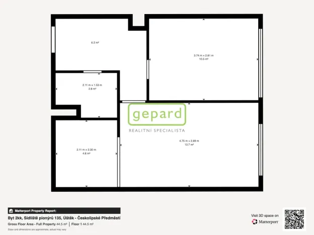 Prodej bytu 2+kk, Úštěk, Sídliště pionýrů, 40 m2