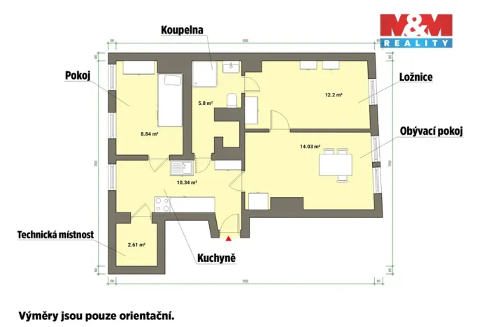 Pronájem bytu 3+1, Cheb, Hradební, 56 m2