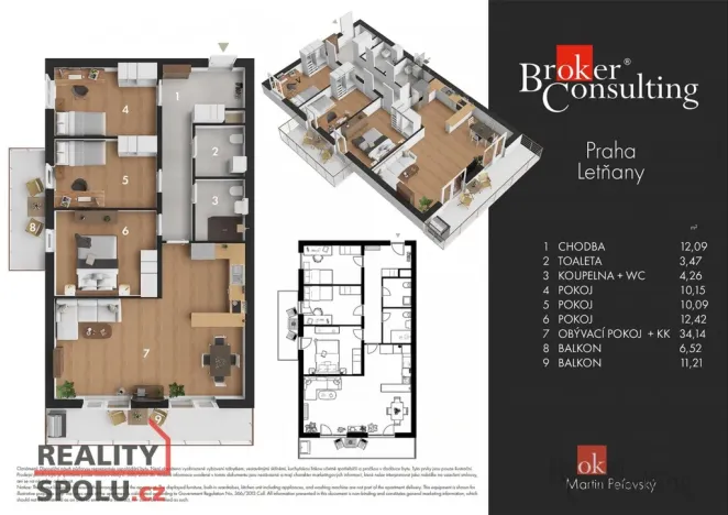 Prodej bytu 4+kk, Praha - Letňany, Škrábkových, 115 m2
