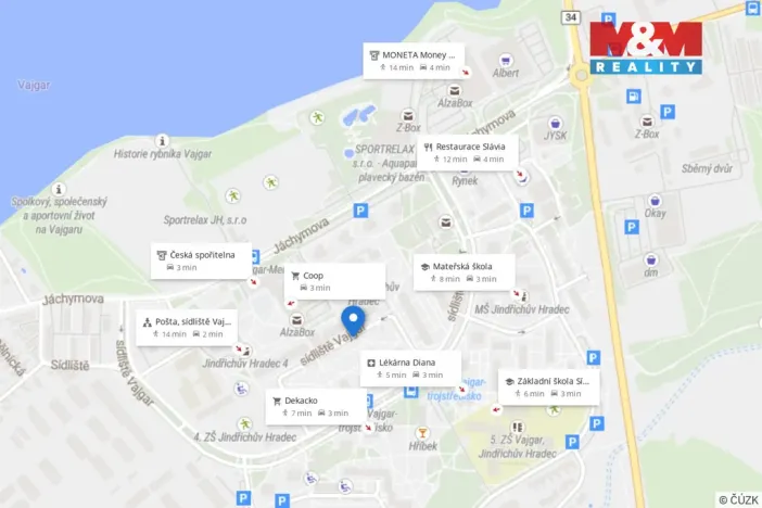 Prodej bytu 2+1, Jindřichův Hradec, sídliště Vajgar, 56 m2