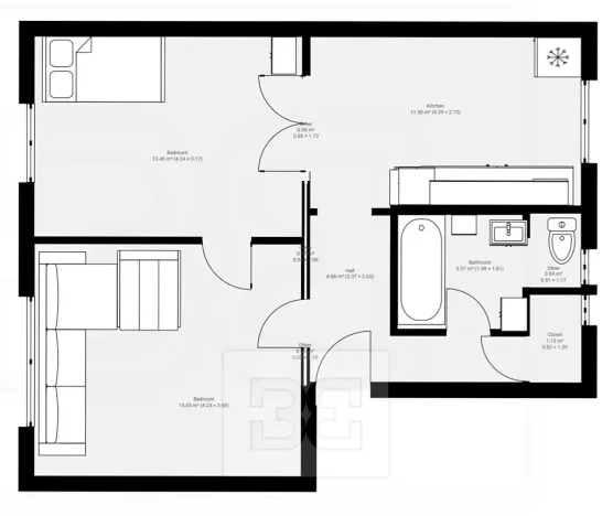 Pronájem bytu 2+1, Praha - Modřany, Klostermannova, 55 m2