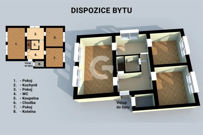 Prodej bytu 3+1, Uherský Brod, Rolnická, 74 m2