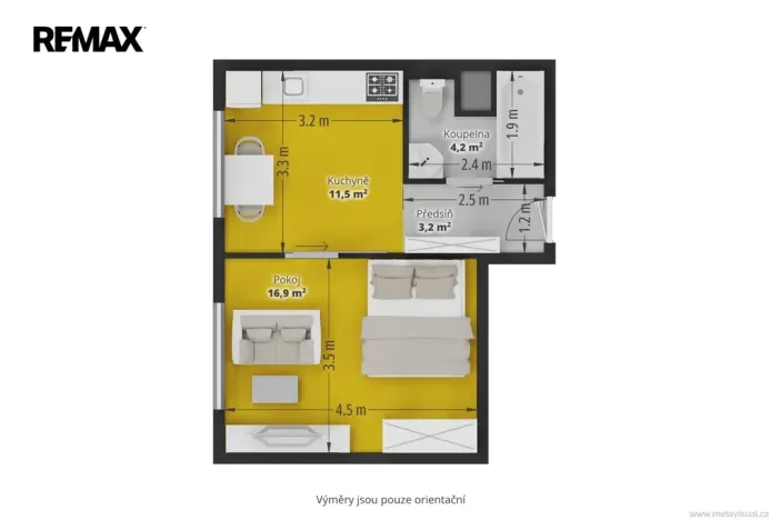 Prodej bytu 1+1, Bystřany, Pražská, 36 m2