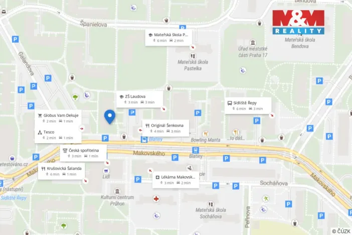Prodej bytu 3+kk, Praha - Řepy, Makovského, 66 m2