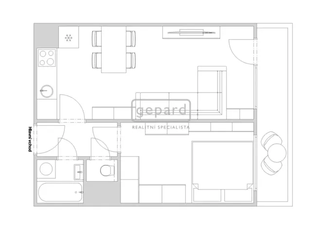 Prodej bytu 2+kk, Praha, Gutova, 45 m2