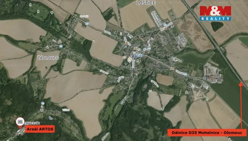 Pronájem komerčního pozemku, Loštice, Vlčice, 323 m2
