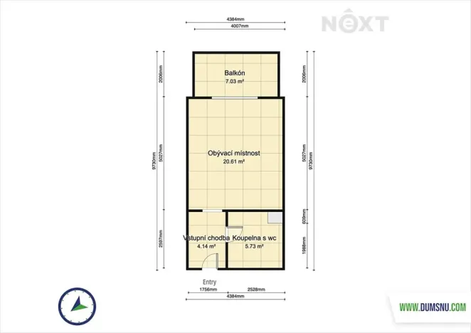 Pronájem bytu 1+kk, Zábřeh, Mánesova, 34 m2