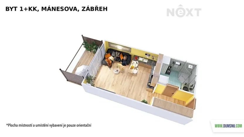 Pronájem bytu 1+kk, Zábřeh, Mánesova, 34 m2